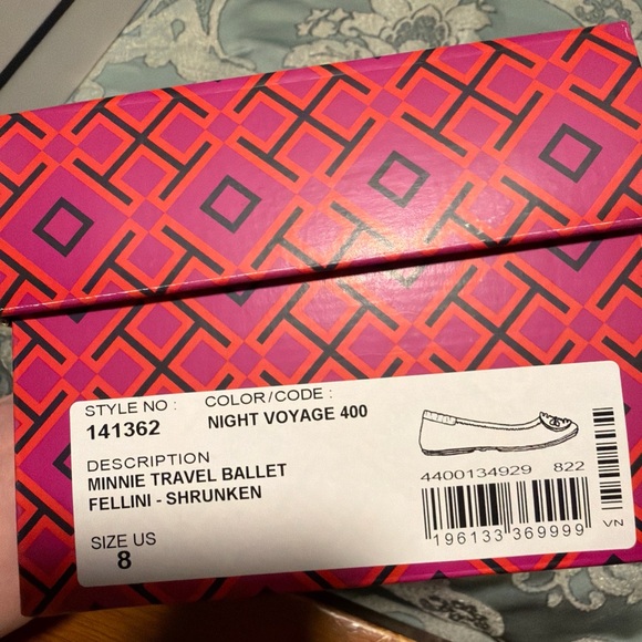 NWT Tory Burch Women's Navy Ballet Flats - Picture 4 of 5